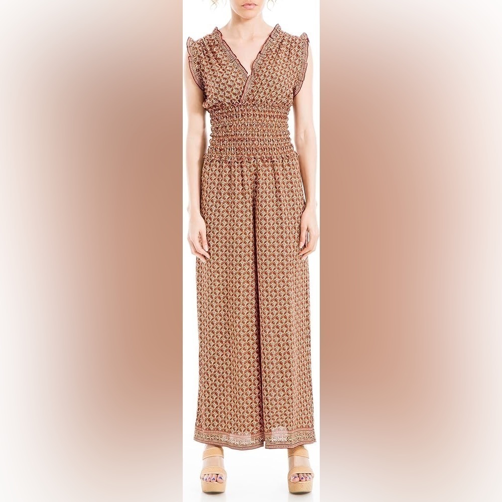 NWTMax Studio V Neck Shirred Waist Jumpsuit Size S (6)